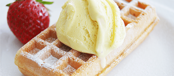 Waffulls served with Ice Cream